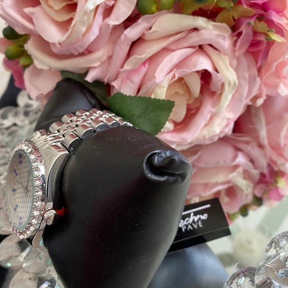 Men’s bling iced out silver flashy cuban watch - Picture 4 of 6